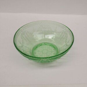 Belmont Tumbler Company Depression Glass Green ROSE CAMEO 5 Inch Cereal Bowl